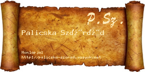 Palicska Szórád névjegykártya
